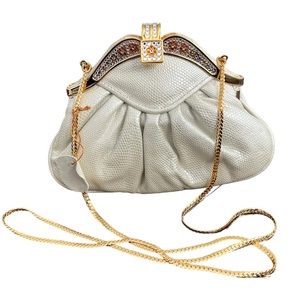 Nwt vintage Another Y & S Original leather and crystal evening bag purse